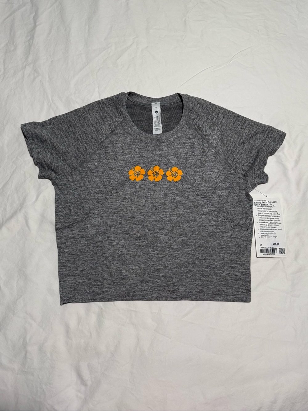 NWT HAWAII EXCLUSIVE lululemon Swiftly Tech Cropped Short Sleeve Shirt Size 10
